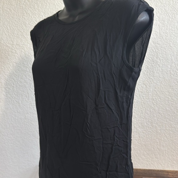 Mary Jane Black Sleeveless Dress with Green Printed Hem Size S NWT - Picture 2 of 6